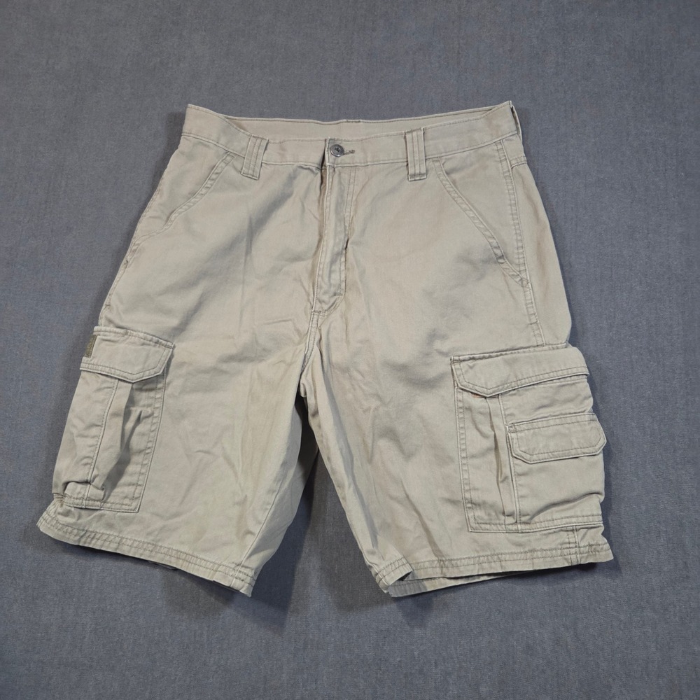Wrangler Cargo Shorts Mens 32 Tan Originals Cotton Twill Multi Pocket 60ORBBH